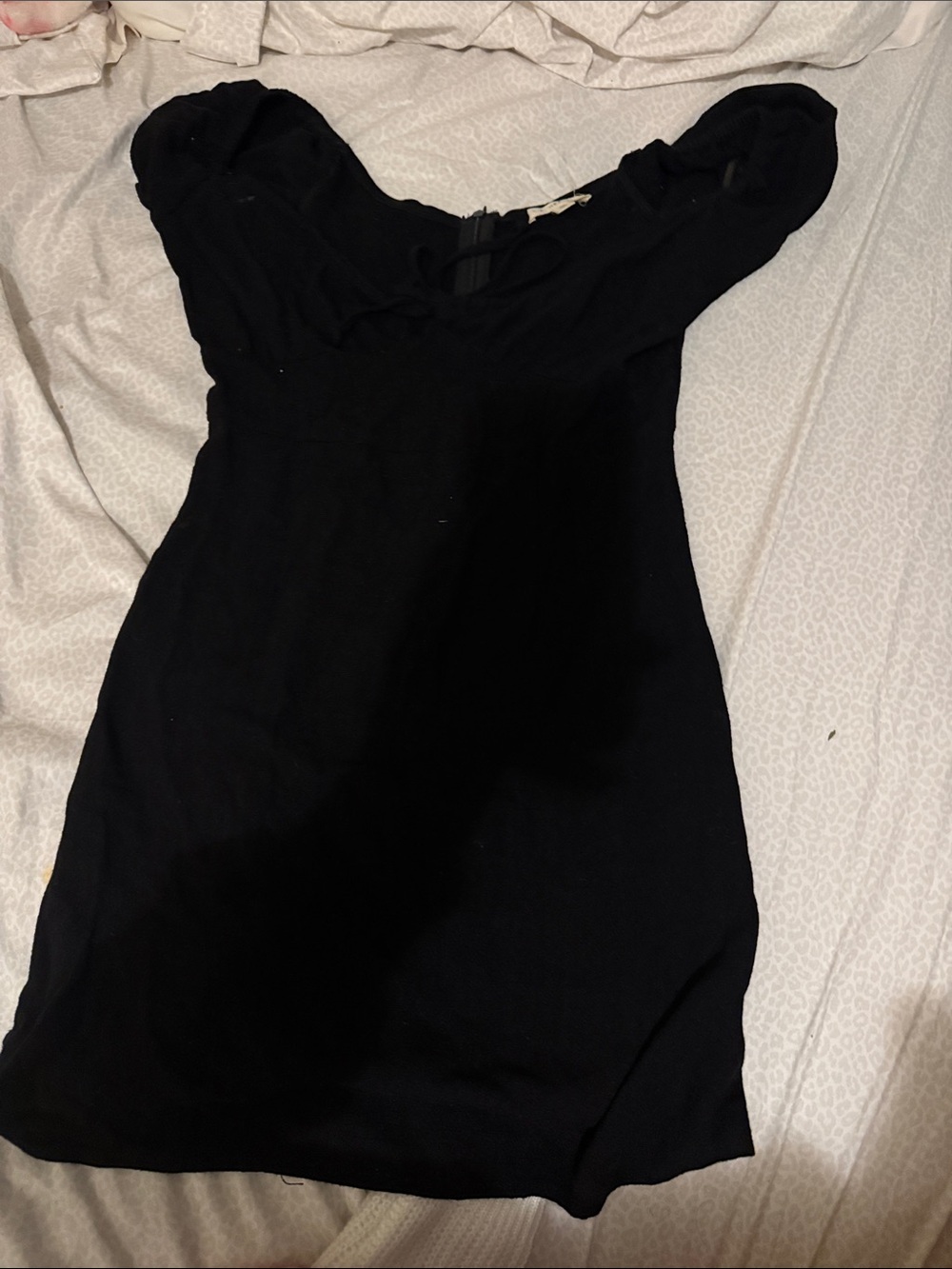 La Hearts Black Off-Shoulder Mini Dress
